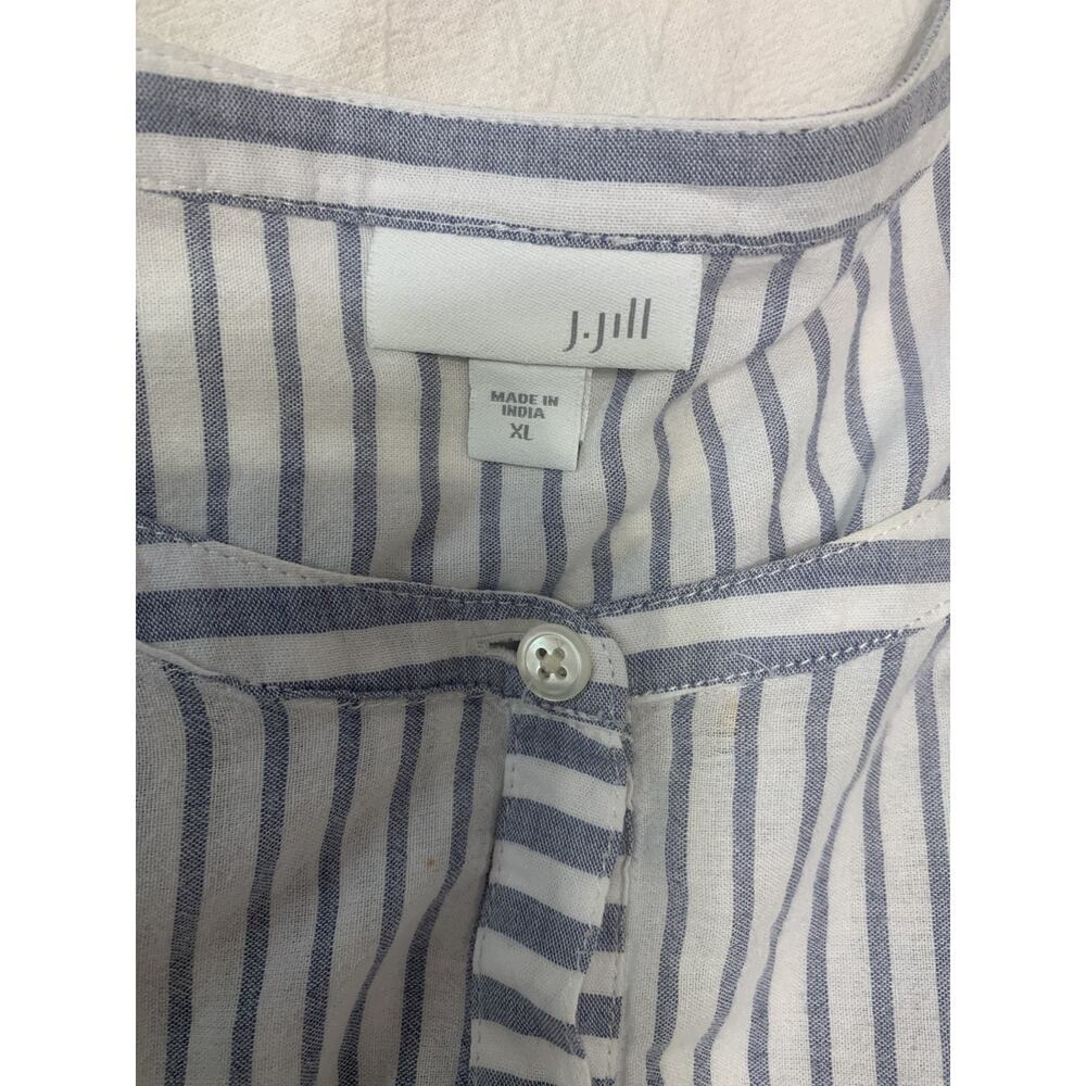 J Jill Tunic XL Top Nautical Striped Contrasting bottom, Lightweight Coastal - Picture 7 of 11